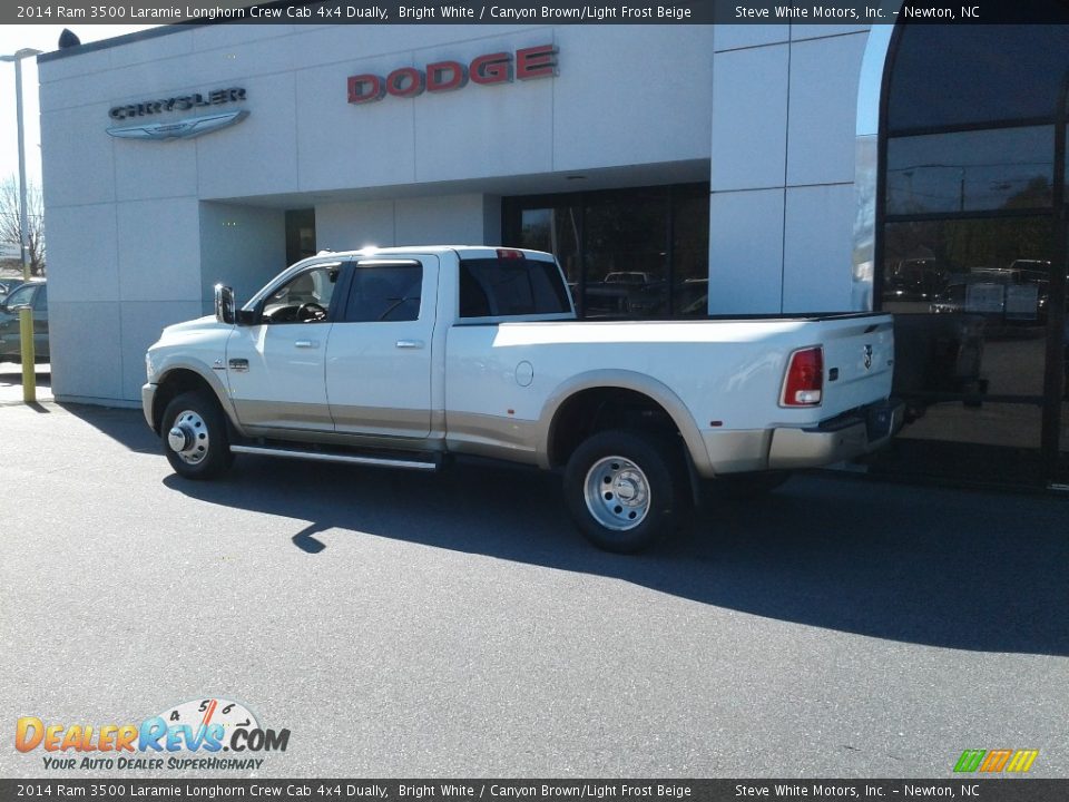 2014 Ram 3500 Laramie Longhorn Crew Cab 4x4 Dually Bright White / Canyon Brown/Light Frost Beige Photo #27