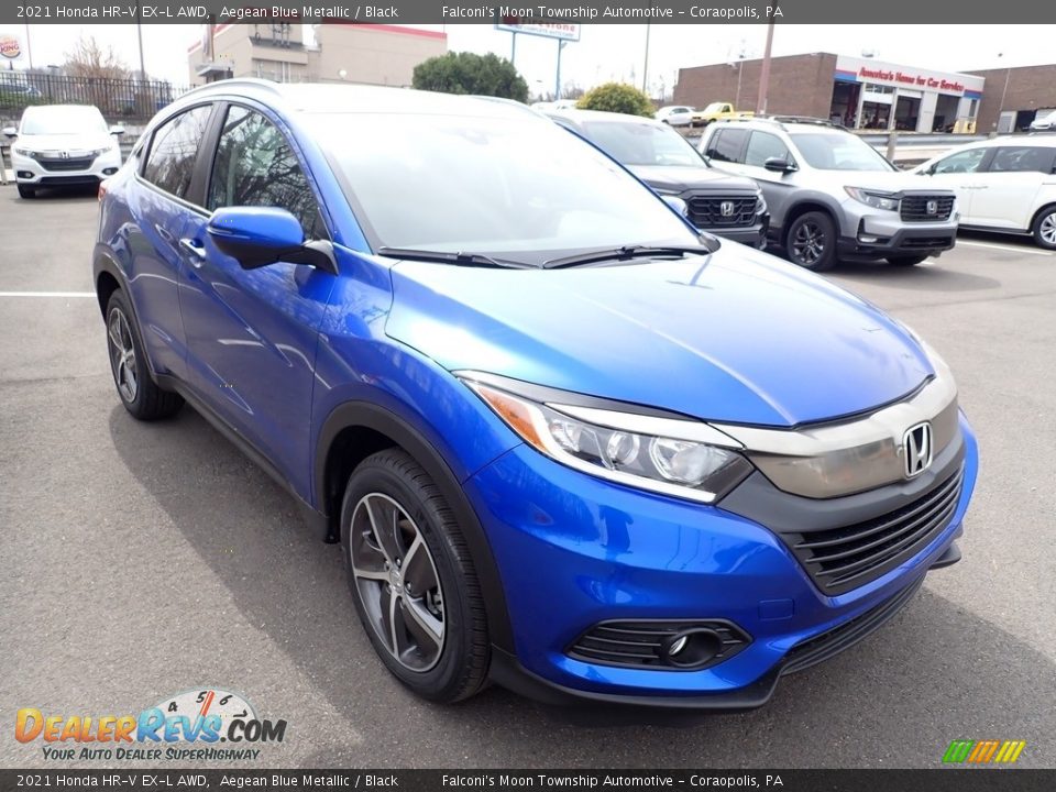 2021 Honda HR-V EX-L AWD Aegean Blue Metallic / Black Photo #6