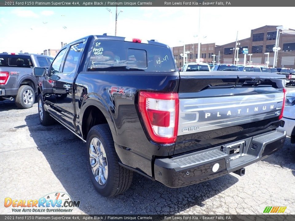 2021 Ford F150 Platinum SuperCrew 4x4 Agate Black / Platinum Unique Carmelo Photo #7