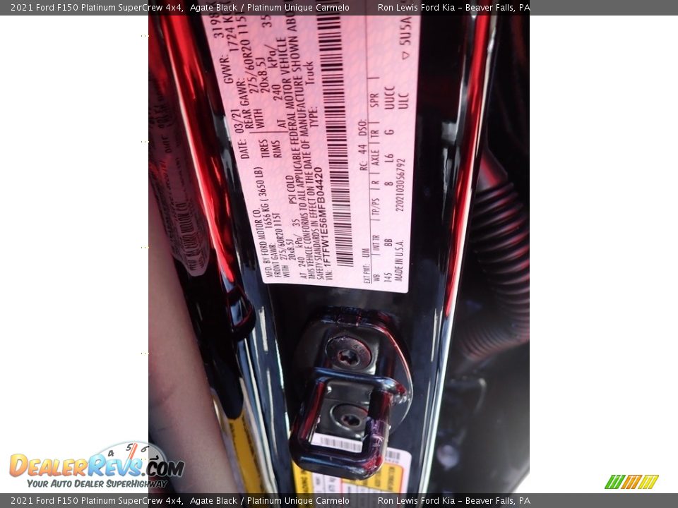 2021 Ford F150 Platinum SuperCrew 4x4 Agate Black / Platinum Unique Carmelo Photo #17