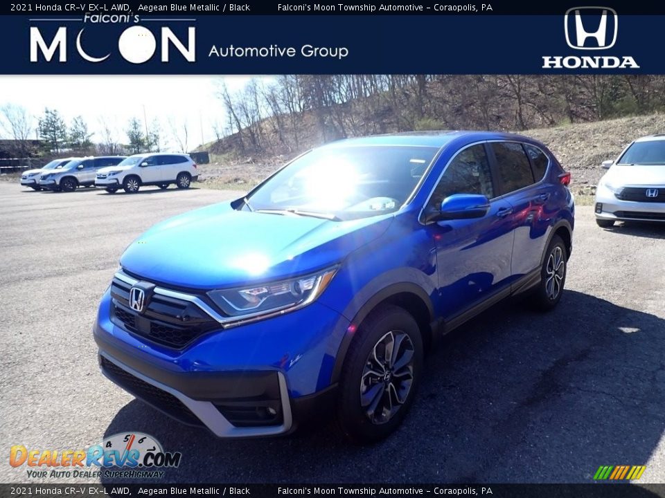 2021 Honda CR-V EX-L AWD Aegean Blue Metallic / Black Photo #1