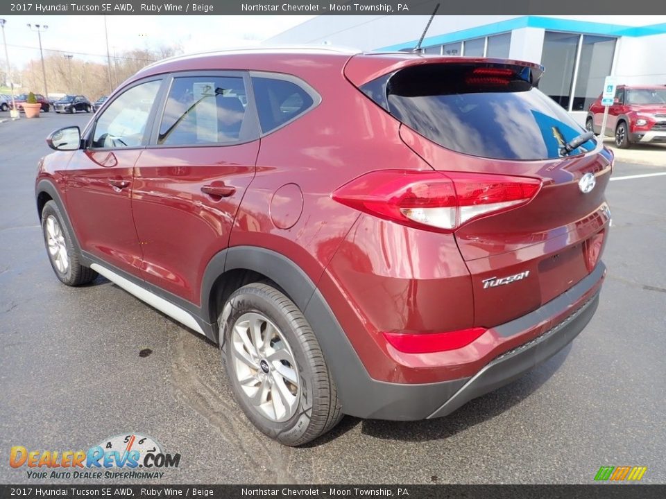 2017 Hyundai Tucson SE AWD Ruby Wine / Beige Photo #4