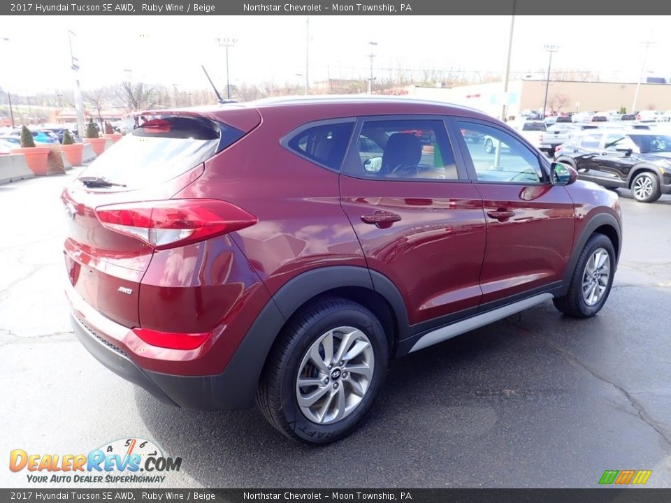 2017 Hyundai Tucson SE AWD Ruby Wine / Beige Photo #9