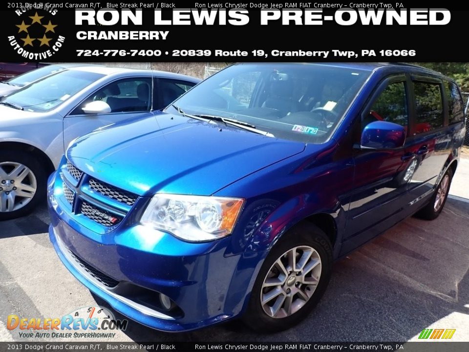 2013 Dodge Grand Caravan R/T Blue Streak Pearl / Black Photo #1