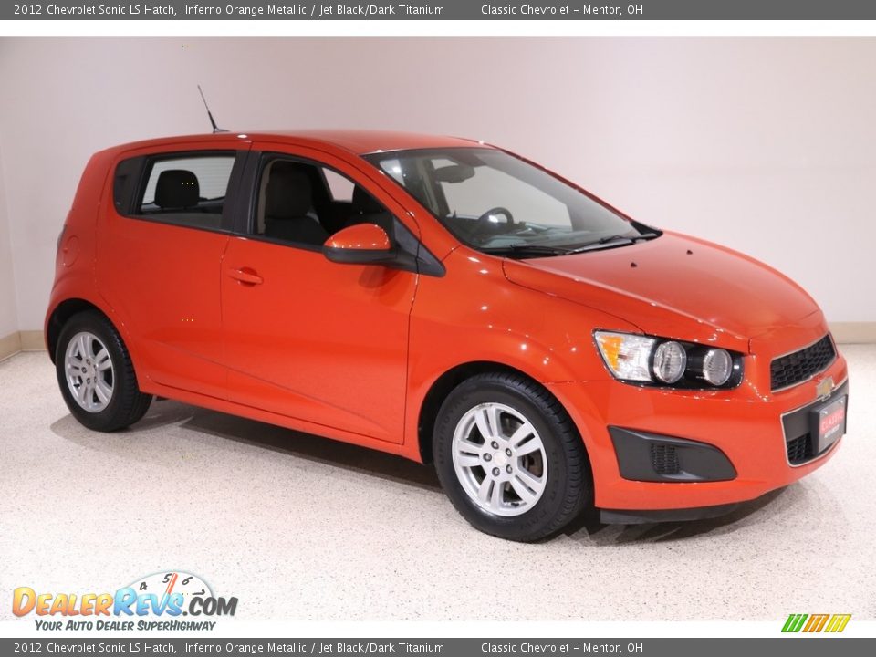 2012 Chevrolet Sonic LS Hatch Inferno Orange Metallic / Jet Black/Dark Titanium Photo #1