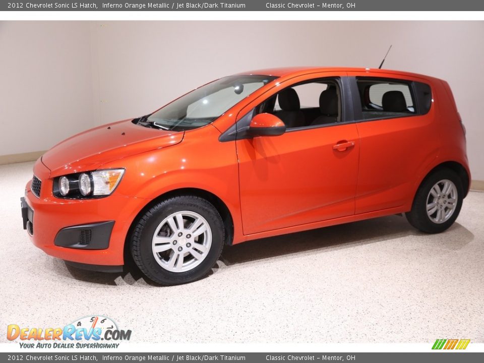 2012 Chevrolet Sonic LS Hatch Inferno Orange Metallic / Jet Black/Dark Titanium Photo #3