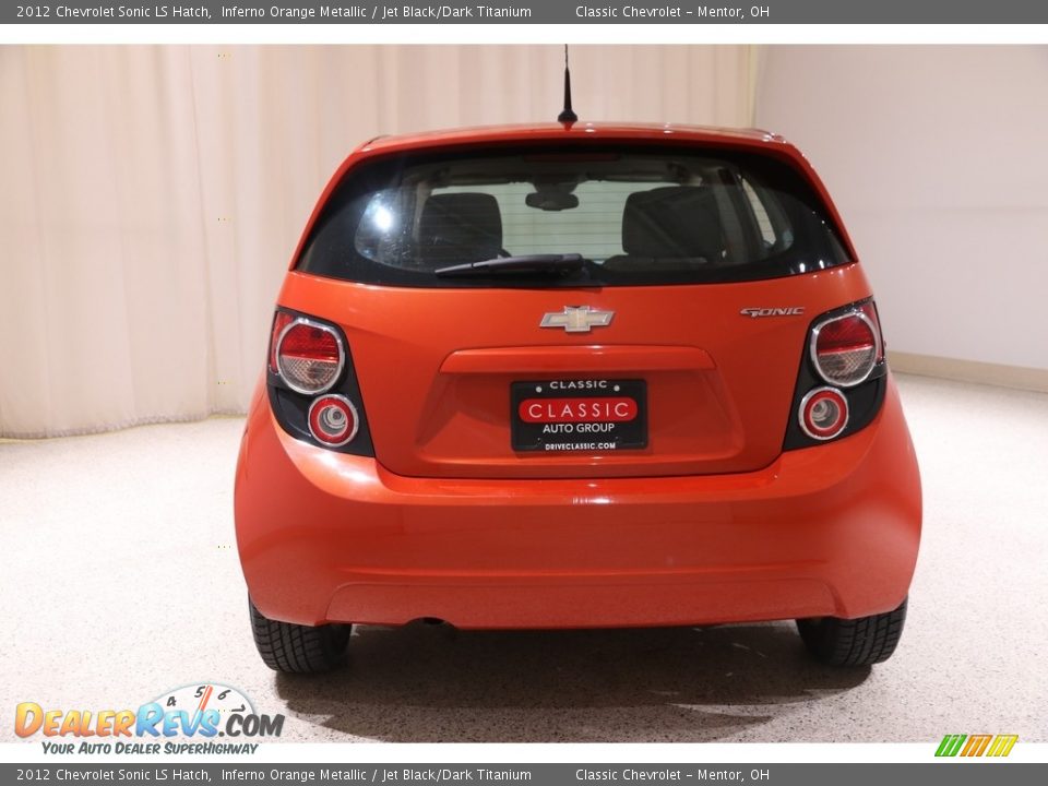 2012 Chevrolet Sonic LS Hatch Inferno Orange Metallic / Jet Black/Dark Titanium Photo #14