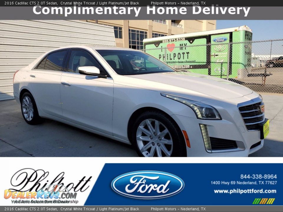 2016 Cadillac CTS 2.0T Sedan Crystal White Tricoat / Light Platinum/Jet Black Photo #1