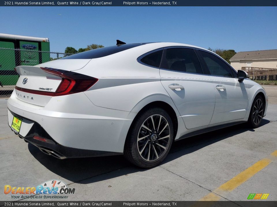 2021 Hyundai Sonata Limited Quartz White / Dark Gray/Camel Photo #3