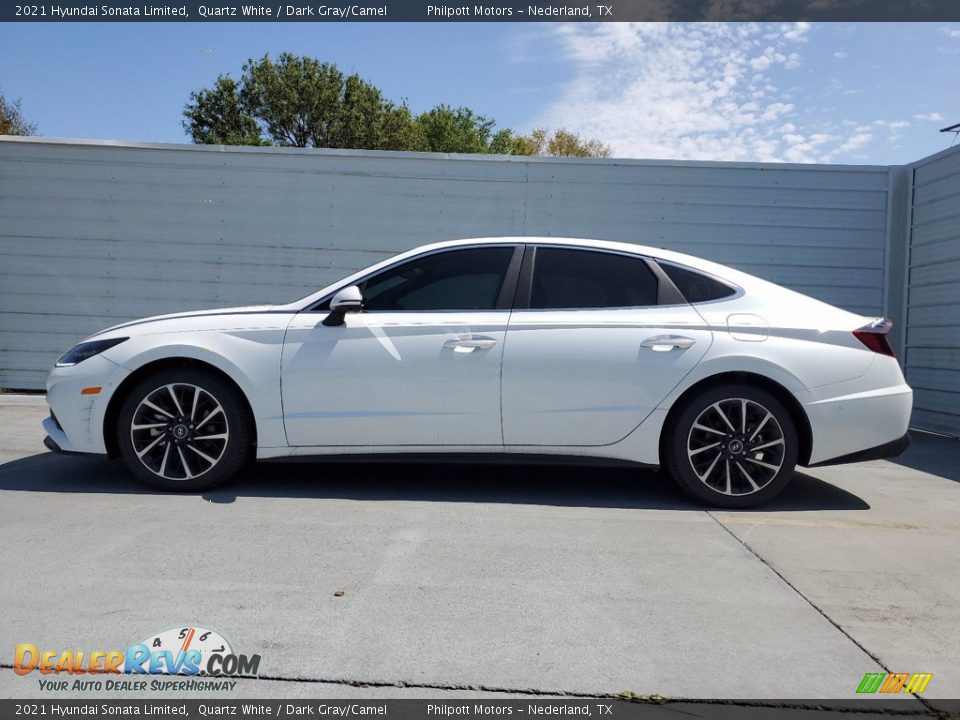 2021 Hyundai Sonata Limited Quartz White / Dark Gray/Camel Photo #7