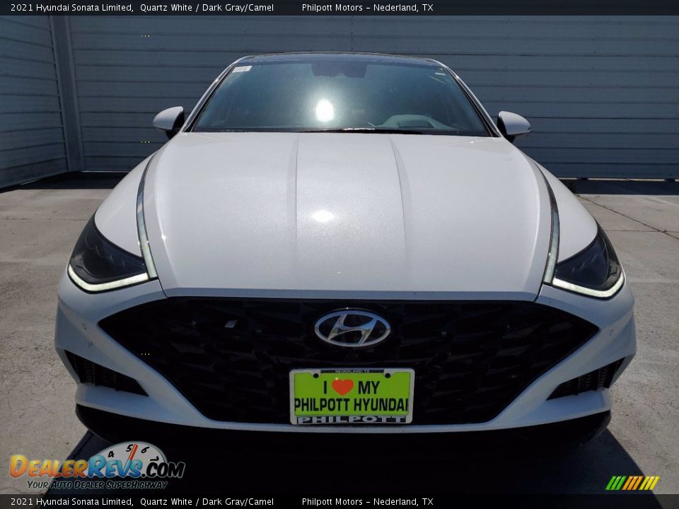 2021 Hyundai Sonata Limited Quartz White / Dark Gray/Camel Photo #9