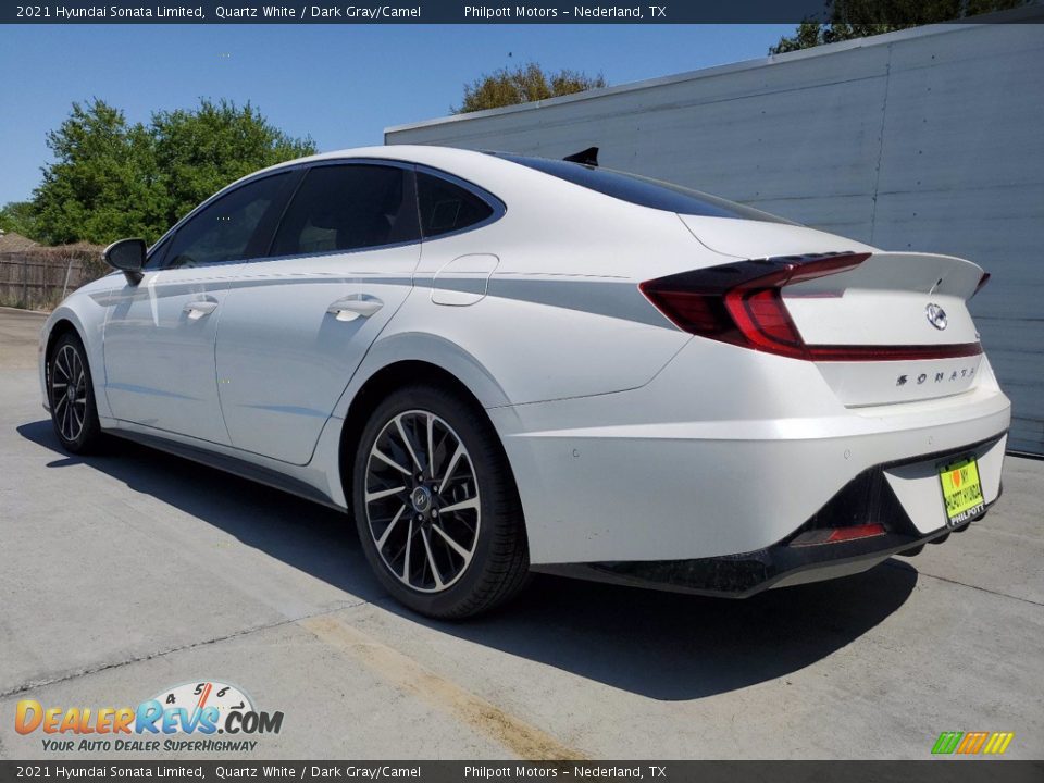 2021 Hyundai Sonata Limited Quartz White / Dark Gray/Camel Photo #11