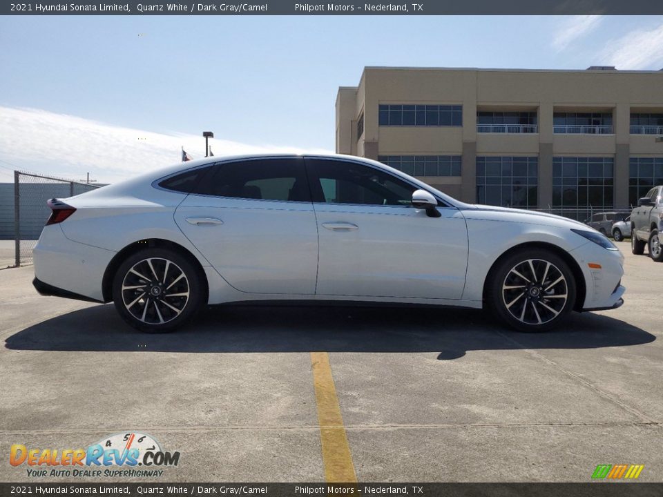 2021 Hyundai Sonata Limited Quartz White / Dark Gray/Camel Photo #12