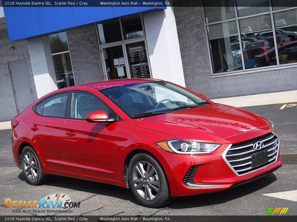 2018 Hyundai Elantra SEL Scarlet Red / Gray Photo #1