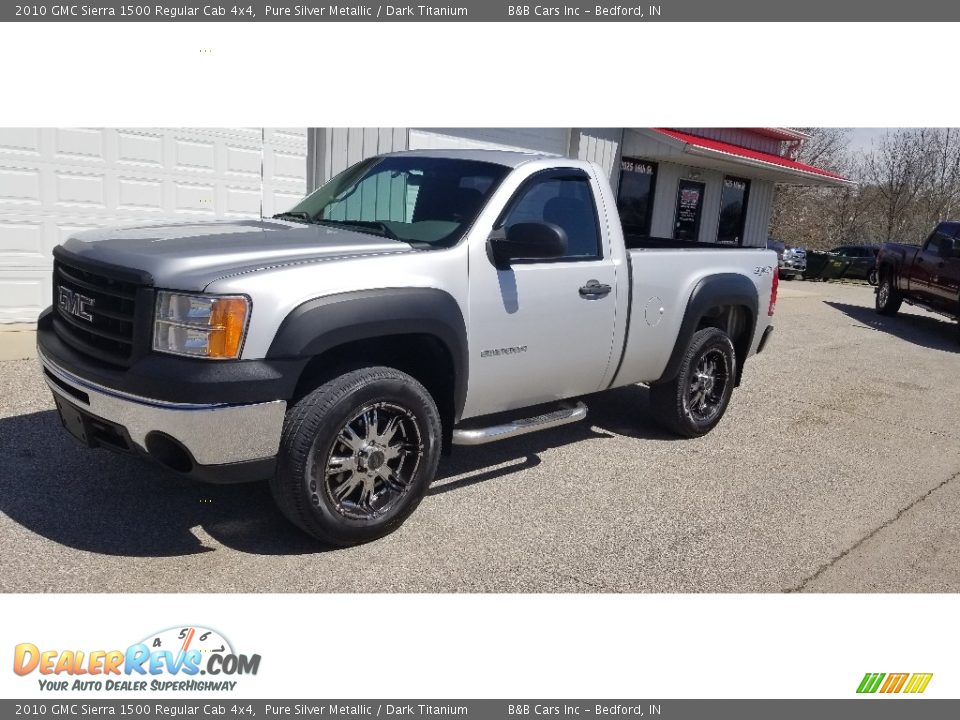 2010 GMC Sierra 1500 Regular Cab 4x4 Pure Silver Metallic / Dark Titanium Photo #1