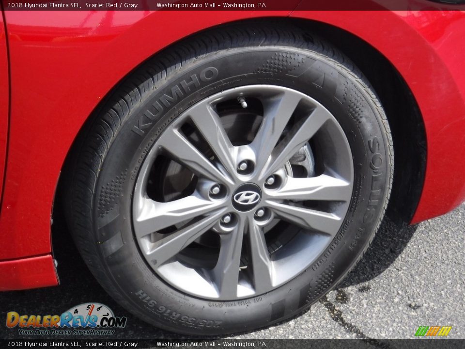 2018 Hyundai Elantra SEL Scarlet Red / Gray Photo #3