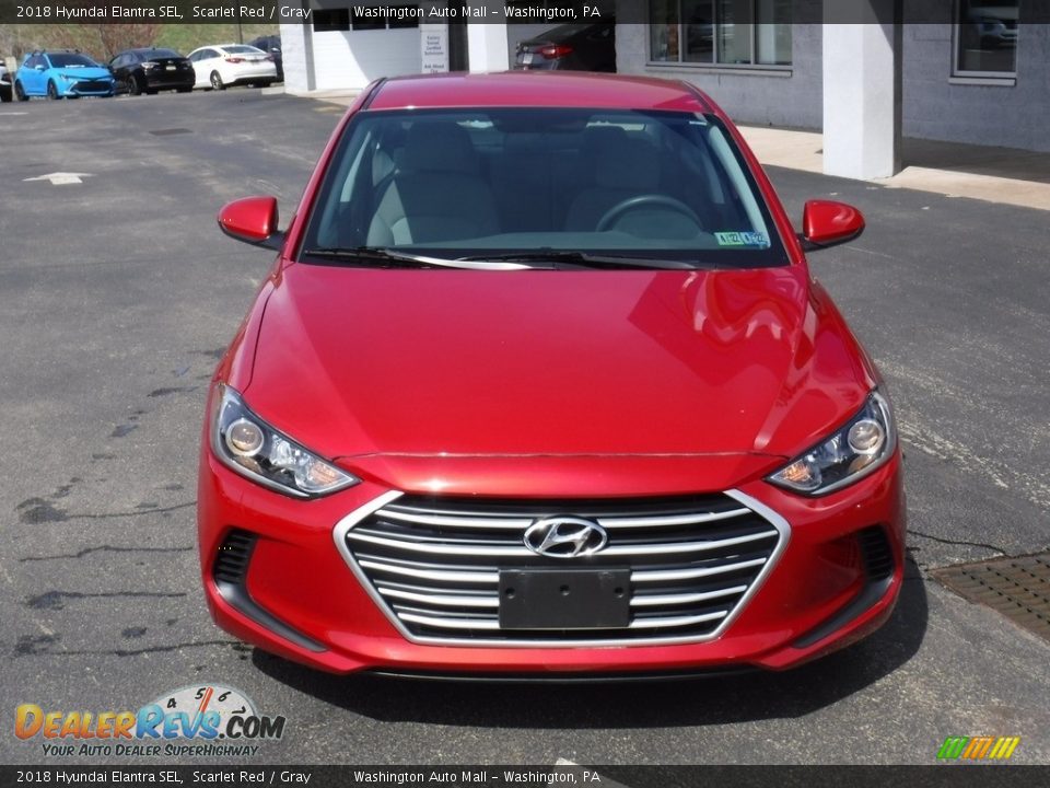 2018 Hyundai Elantra SEL Scarlet Red / Gray Photo #4