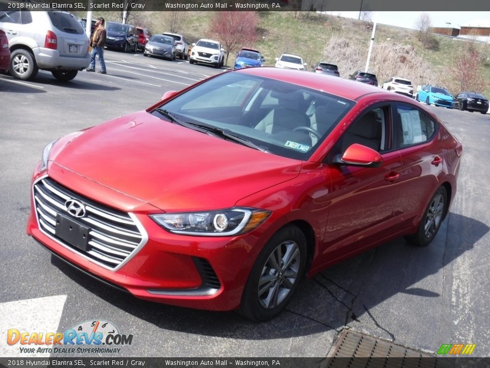 2018 Hyundai Elantra SEL Scarlet Red / Gray Photo #5