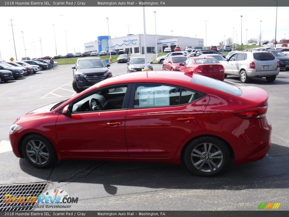 2018 Hyundai Elantra SEL Scarlet Red / Gray Photo #6