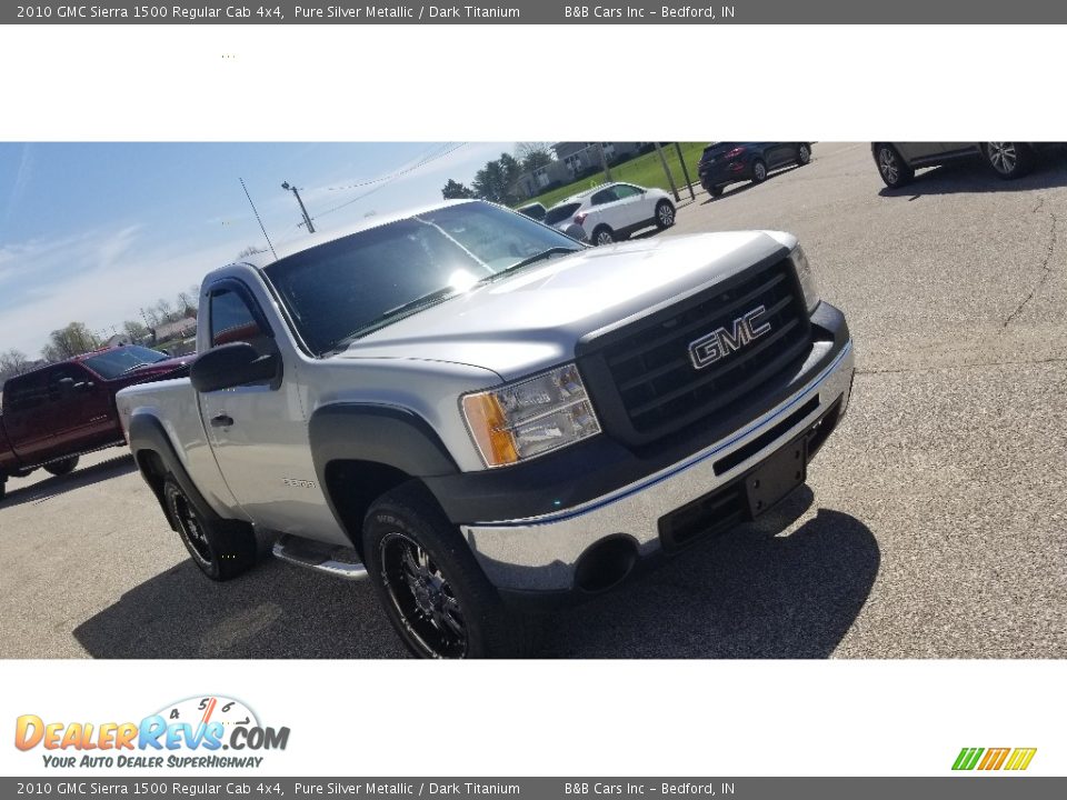 2010 GMC Sierra 1500 Regular Cab 4x4 Pure Silver Metallic / Dark Titanium Photo #7