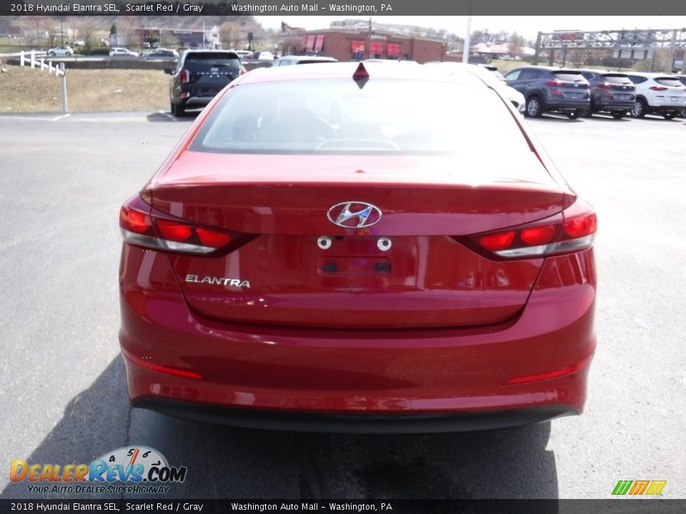 2018 Hyundai Elantra SEL Scarlet Red / Gray Photo #8