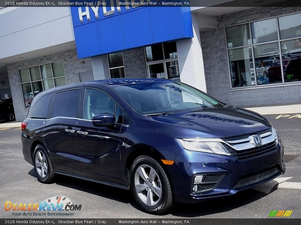 2018 Honda Odyssey EX-L Obsidian Blue Pearl / Gray Photo #1