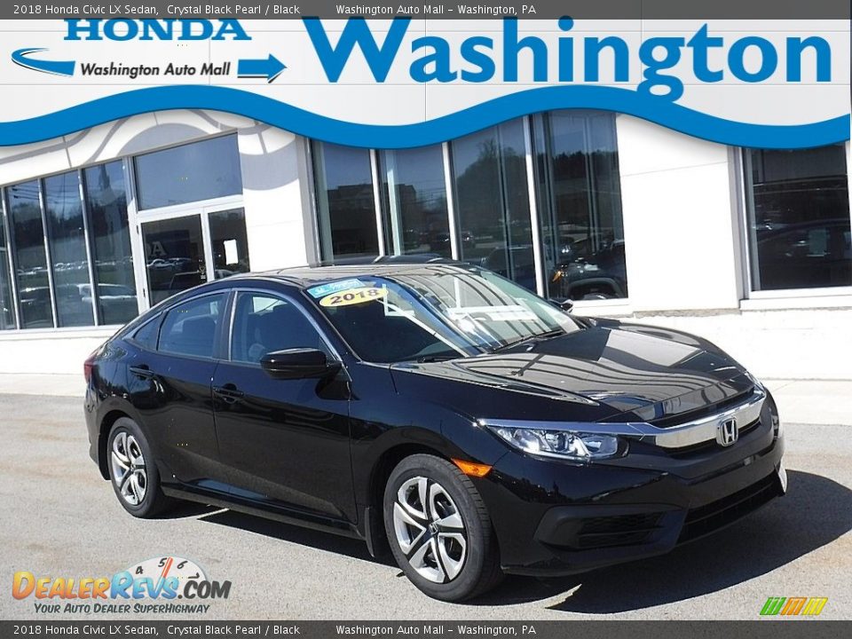 2018 Honda Civic LX Sedan Crystal Black Pearl / Black Photo #1