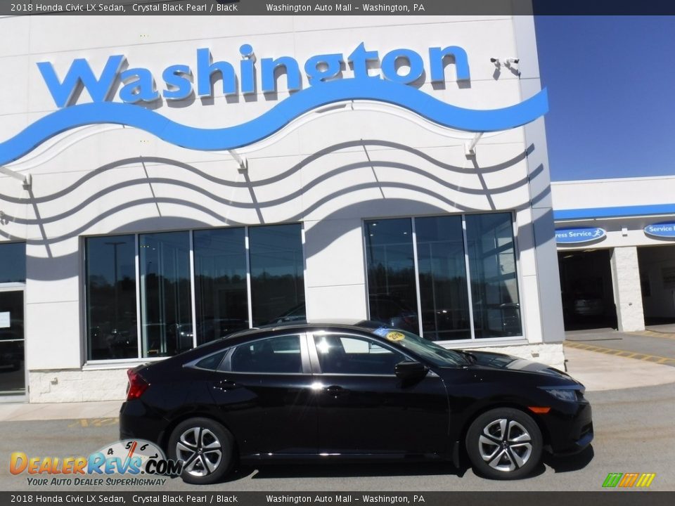 2018 Honda Civic LX Sedan Crystal Black Pearl / Black Photo #2