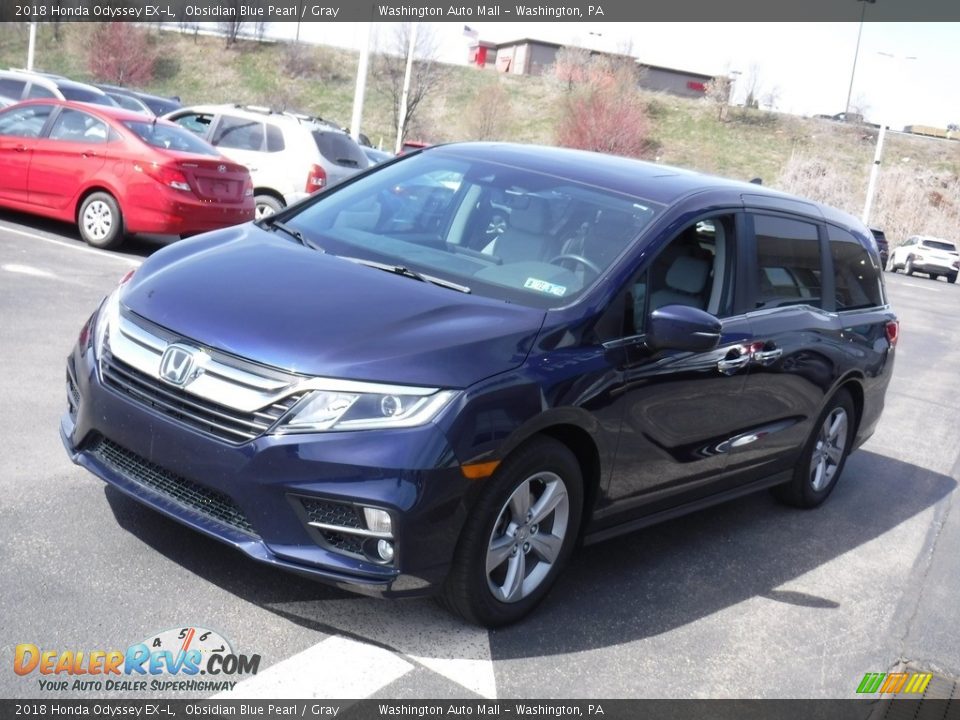 2018 Honda Odyssey EX-L Obsidian Blue Pearl / Gray Photo #5