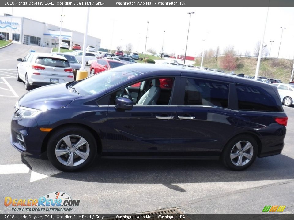 2018 Honda Odyssey EX-L Obsidian Blue Pearl / Gray Photo #6