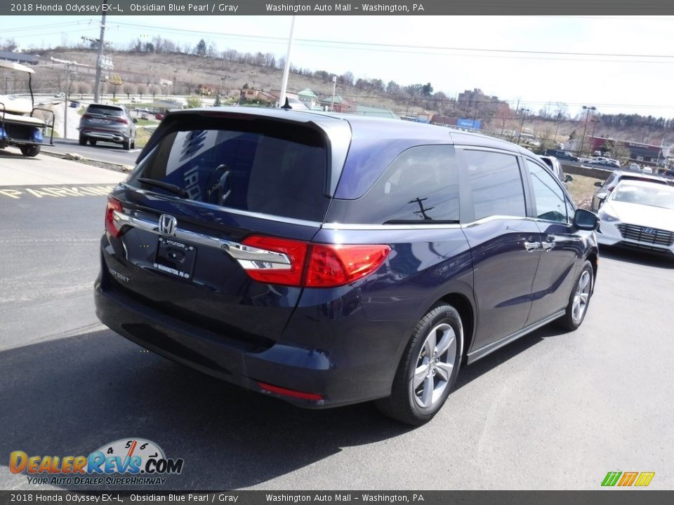 2018 Honda Odyssey EX-L Obsidian Blue Pearl / Gray Photo #8