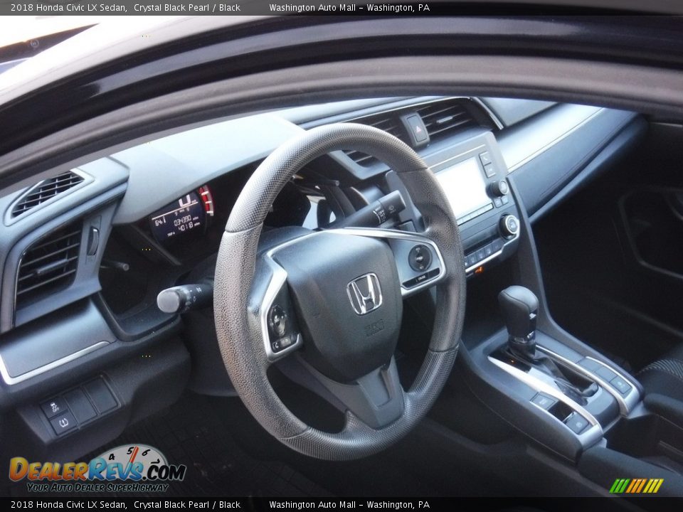 2018 Honda Civic LX Sedan Crystal Black Pearl / Black Photo #9