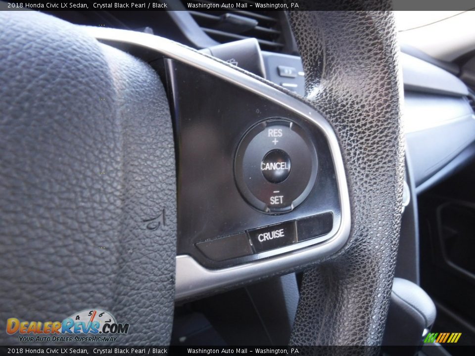 2018 Honda Civic LX Sedan Crystal Black Pearl / Black Photo #17