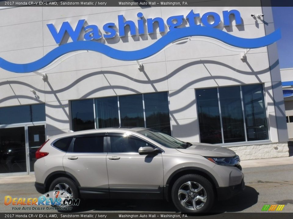 2017 Honda CR-V EX-L AWD Sandstorm Metallic / Ivory Photo #2