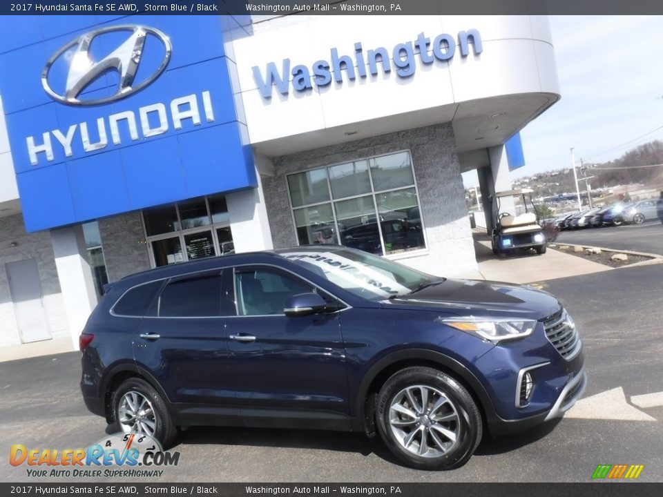 2017 Hyundai Santa Fe SE AWD Storm Blue / Black Photo #2