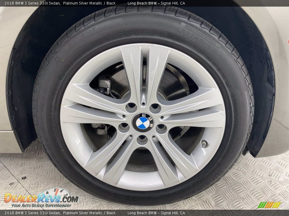 2018 BMW 3 Series 330i Sedan Platinum Silver Metallic / Black Photo #6