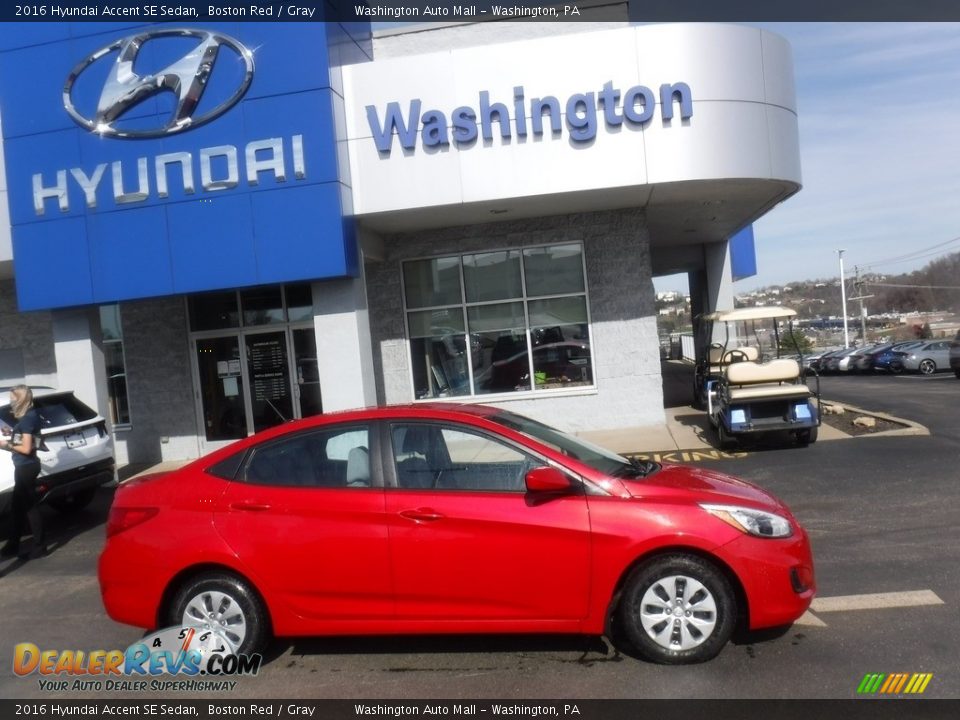 2016 Hyundai Accent SE Sedan Boston Red / Gray Photo #2