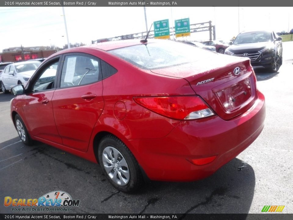 2016 Hyundai Accent SE Sedan Boston Red / Gray Photo #7