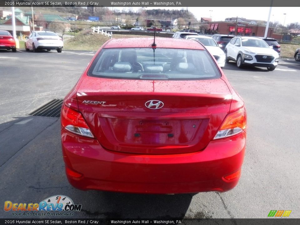 2016 Hyundai Accent SE Sedan Boston Red / Gray Photo #8