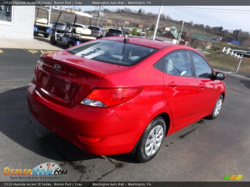 2016 Hyundai Accent SE Sedan Boston Red / Gray Photo #9