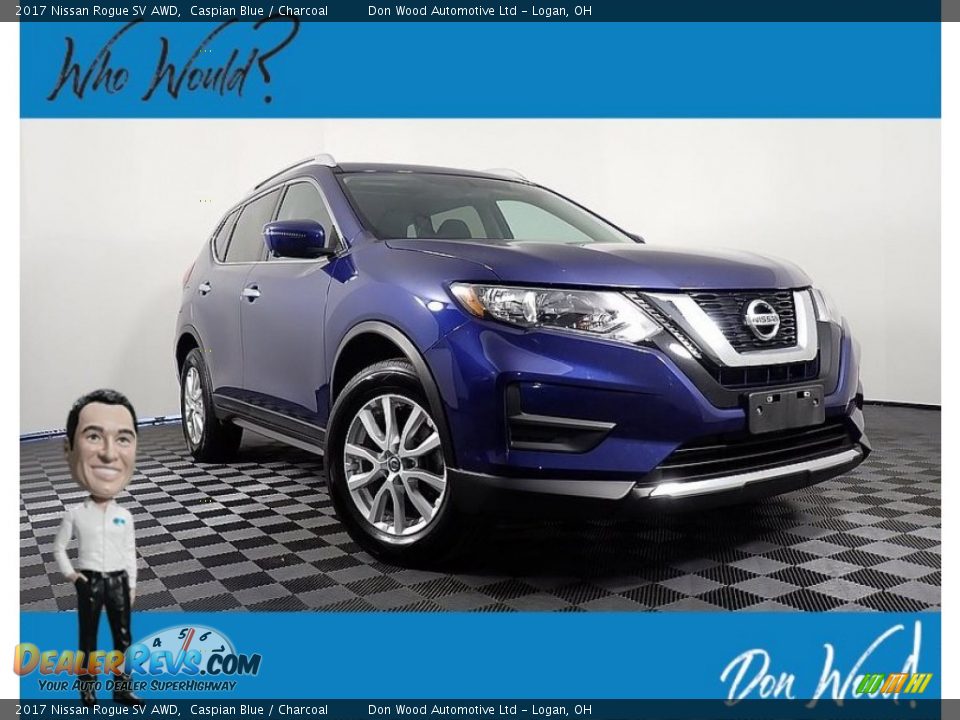 2017 Nissan Rogue SV AWD Caspian Blue / Charcoal Photo #1