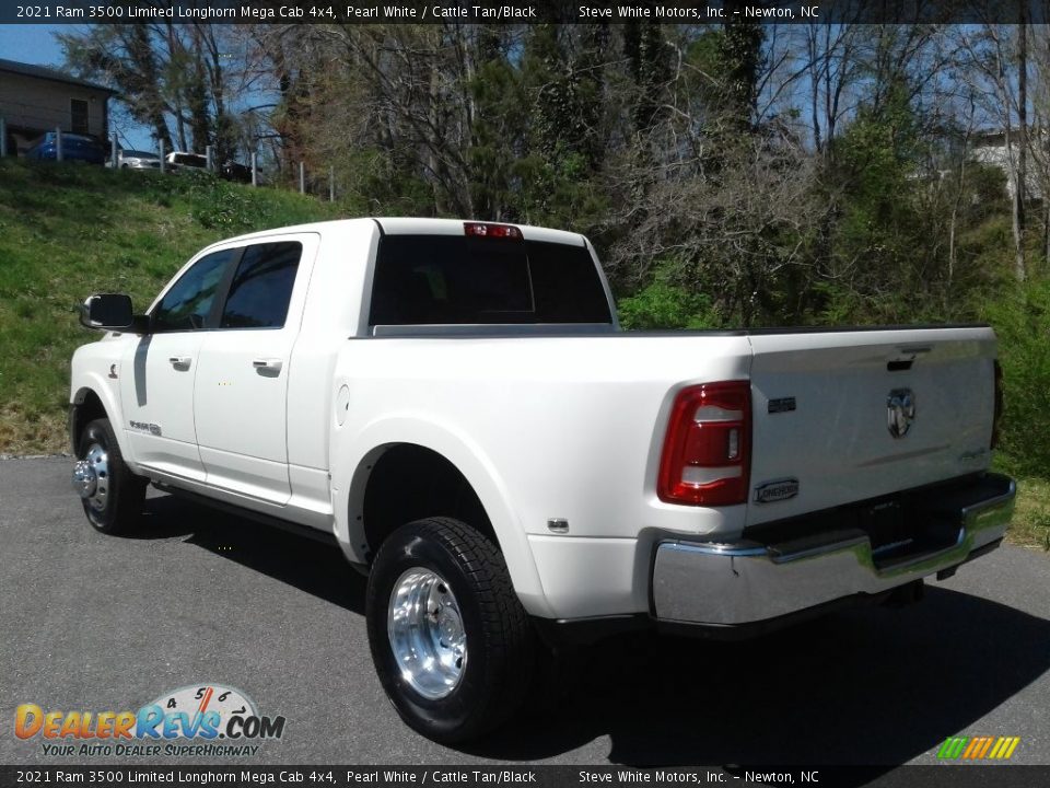 2021 Ram 3500 Limited Longhorn Mega Cab 4x4 Pearl White / Cattle Tan/Black Photo #10