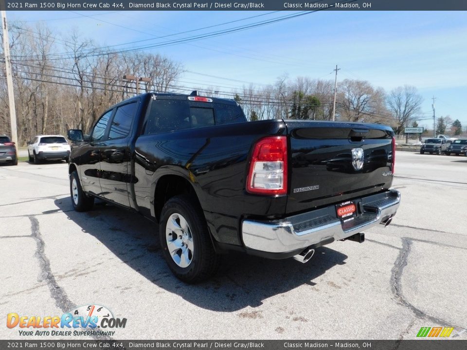 2021 Ram 1500 Big Horn Crew Cab 4x4 Diamond Black Crystal Pearl / Diesel Gray/Black Photo #2