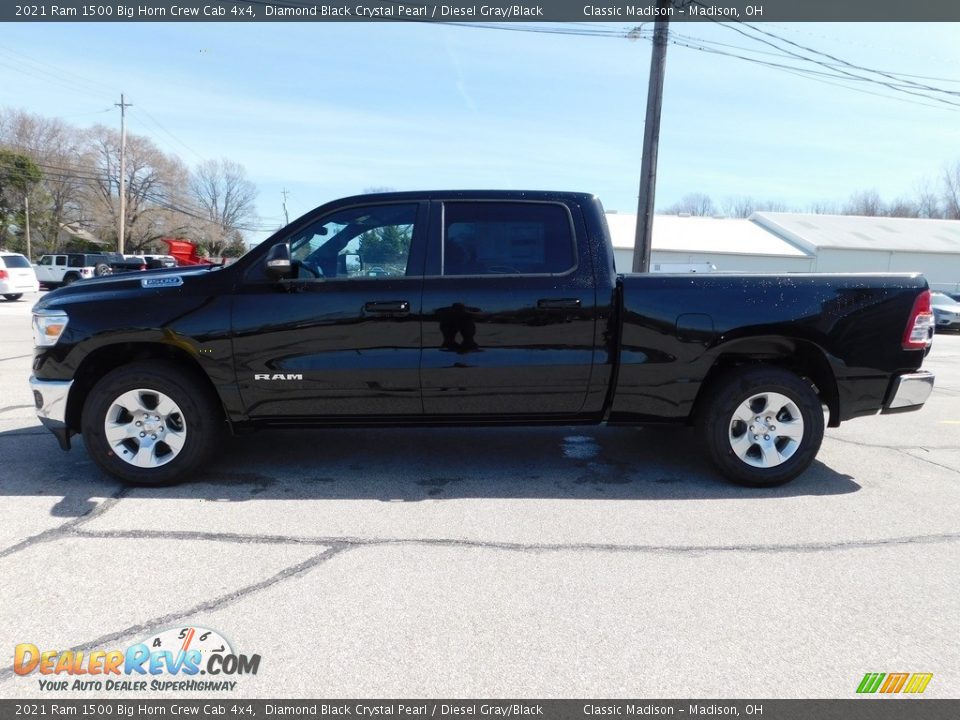 2021 Ram 1500 Big Horn Crew Cab 4x4 Diamond Black Crystal Pearl / Diesel Gray/Black Photo #3