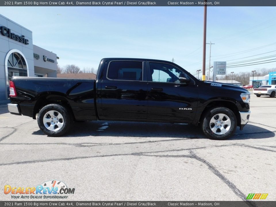 2021 Ram 1500 Big Horn Crew Cab 4x4 Diamond Black Crystal Pearl / Diesel Gray/Black Photo #4