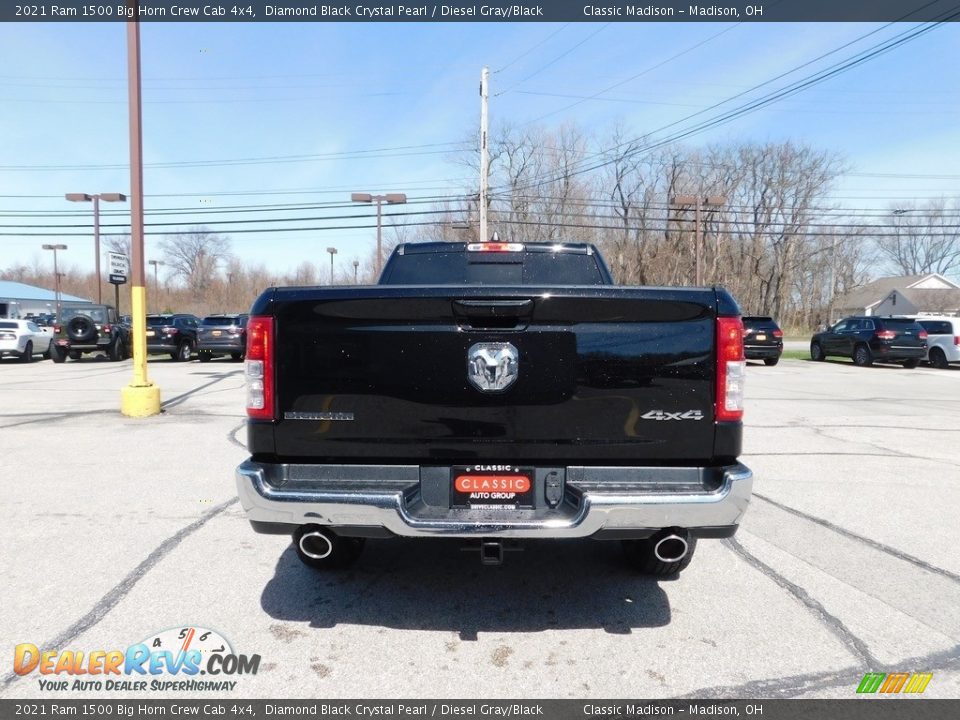 2021 Ram 1500 Big Horn Crew Cab 4x4 Diamond Black Crystal Pearl / Diesel Gray/Black Photo #5