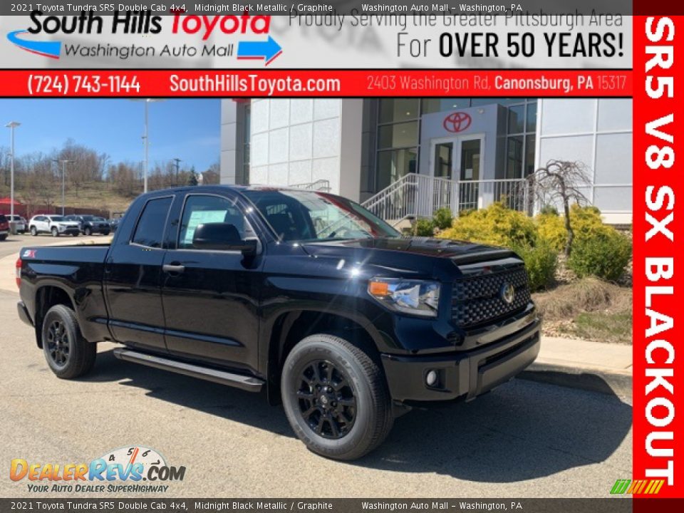 2021 Toyota Tundra SR5 Double Cab 4x4 Midnight Black Metallic / Graphite Photo #1