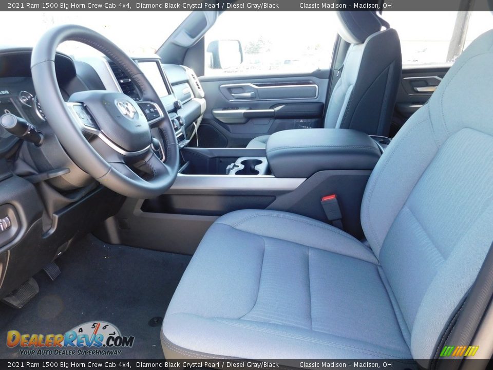 2021 Ram 1500 Big Horn Crew Cab 4x4 Diamond Black Crystal Pearl / Diesel Gray/Black Photo #8
