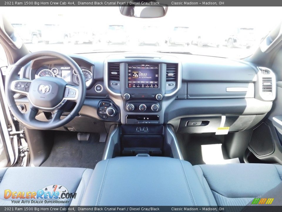 2021 Ram 1500 Big Horn Crew Cab 4x4 Diamond Black Crystal Pearl / Diesel Gray/Black Photo #13