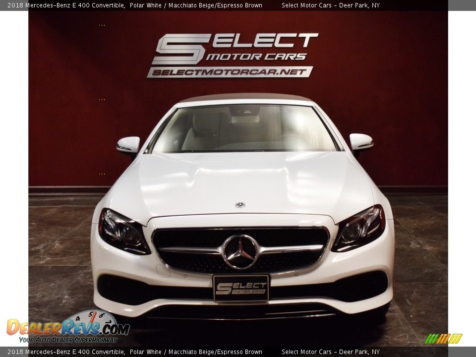 2018 Mercedes-Benz E 400 Convertible Polar White / Macchiato Beige/Espresso Brown Photo #2